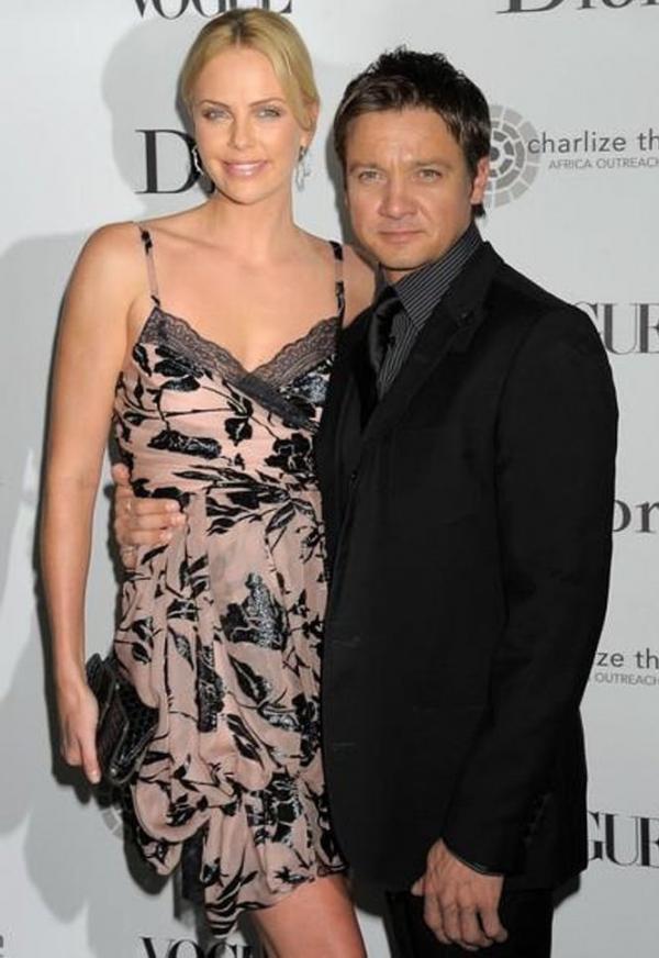 Jeremy Renner with Charlize Theron