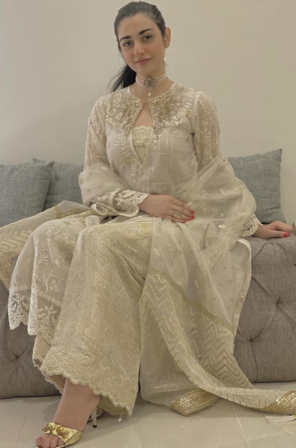 Sarah Khan Sexy White Dress