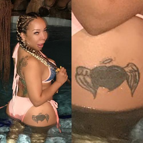 tameka tiny harris heart wings butt tattoo