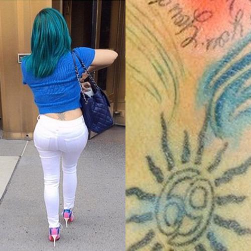tameka tiny harris sun cancer zodiac sign back tattoo