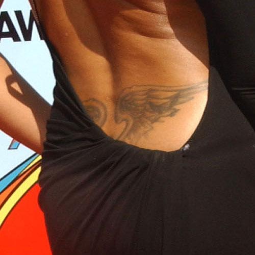 taraji p henson wings back tattoo