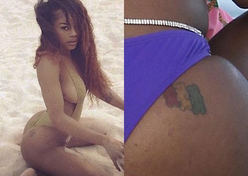 teyana taylor flag butt tattoo