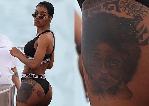 teyana taylor portrait hip tattoo