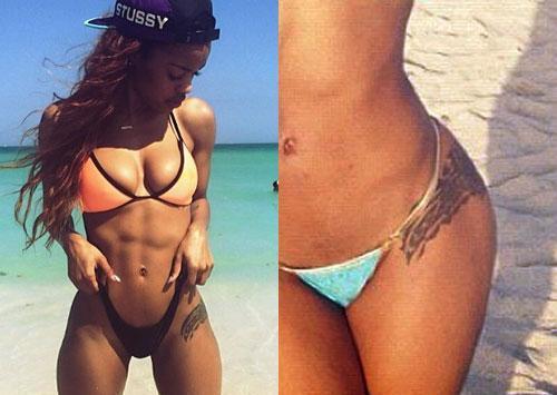 teyana taylor tribal hip tattoo 1