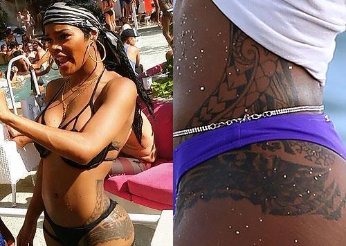 teyana taylor tribal hip tattoo new