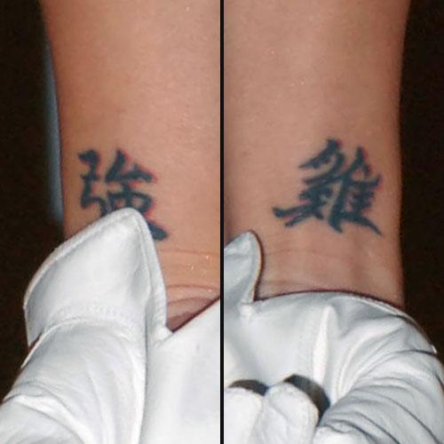 tila tequila chinese wrist tattoo