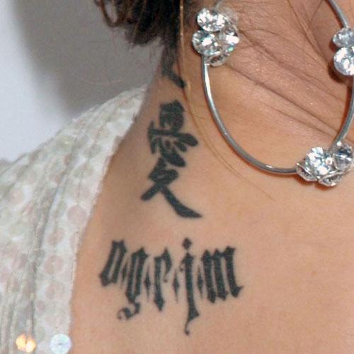 tila tequila neck back tattoo