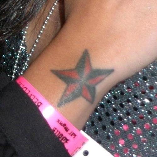 tila tequila red nautical star wrist tattoo