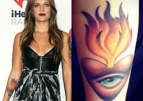 tove lo flaming heart tattoo