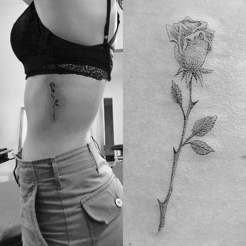 willow shields rose side tattoo