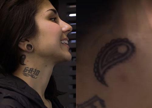 yasmine yousaf paisley neck tattoo