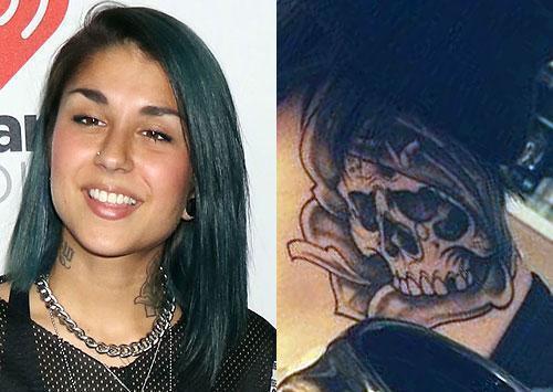 yasmine yousaf skull neck tattoo