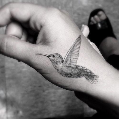 zelda williams hummingbird hand tattoo
