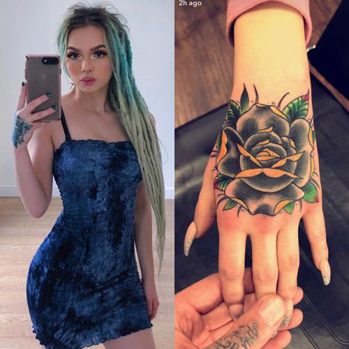 zhavia ward rose hand tattoo