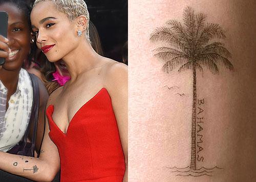 zoe kravitz palm tree arm tattoo